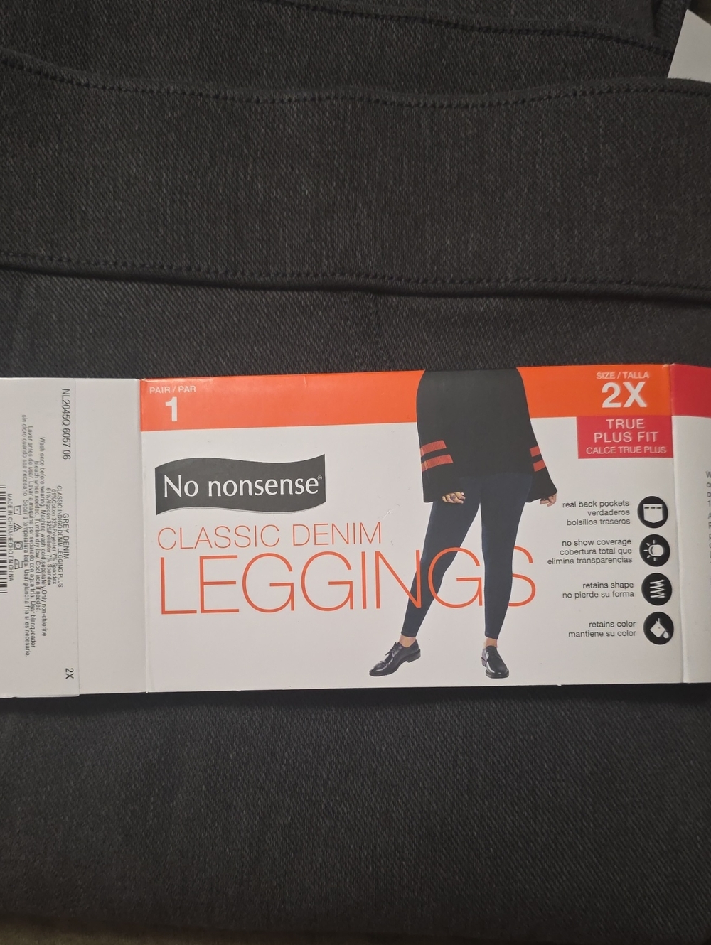 No nonsense Classic Denim Leggings — Grey Denim